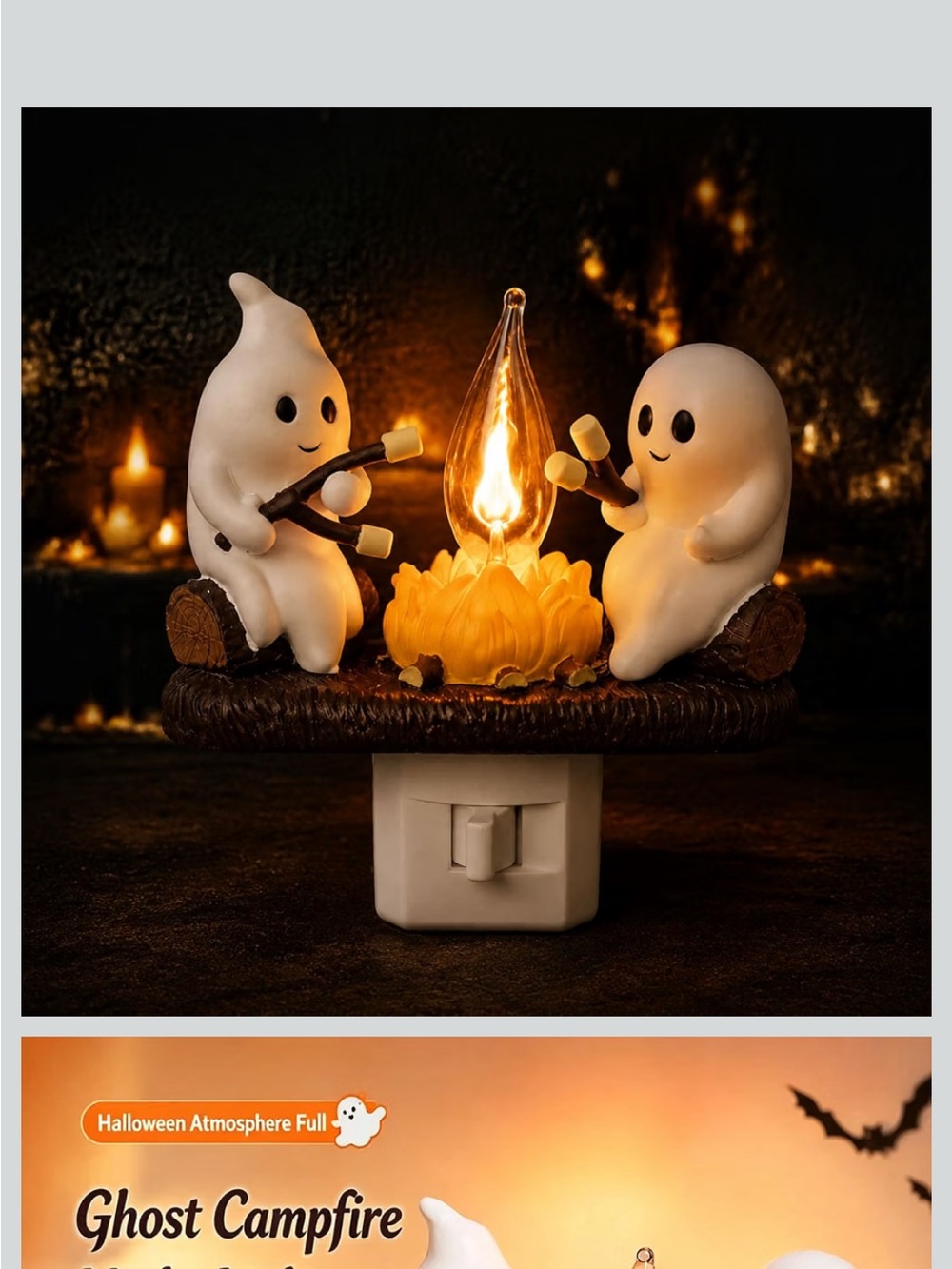 Ghost Campfire Night Light Plug-In